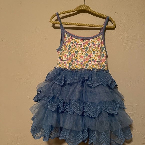 Matilda Jane Make A Wish Dress Ruffle Blue Floral - Picture 4 of 9